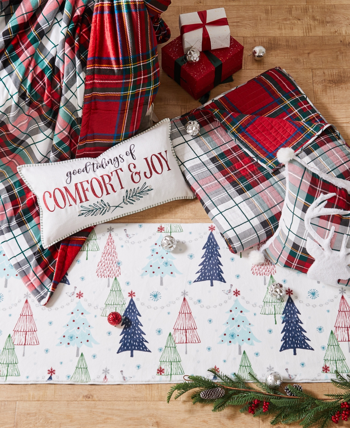 Levtex Spencer Red Plaid Oversized Reversible Throw, 68" X 68" In Multi