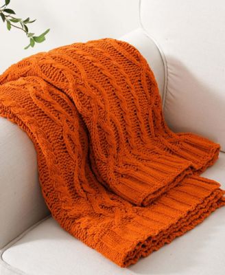 Lifestyle Cable Knit Chenille Throw, 51" x 67"