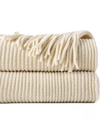 Classic Textured Ribbed Knit Throw, 50" x 60"