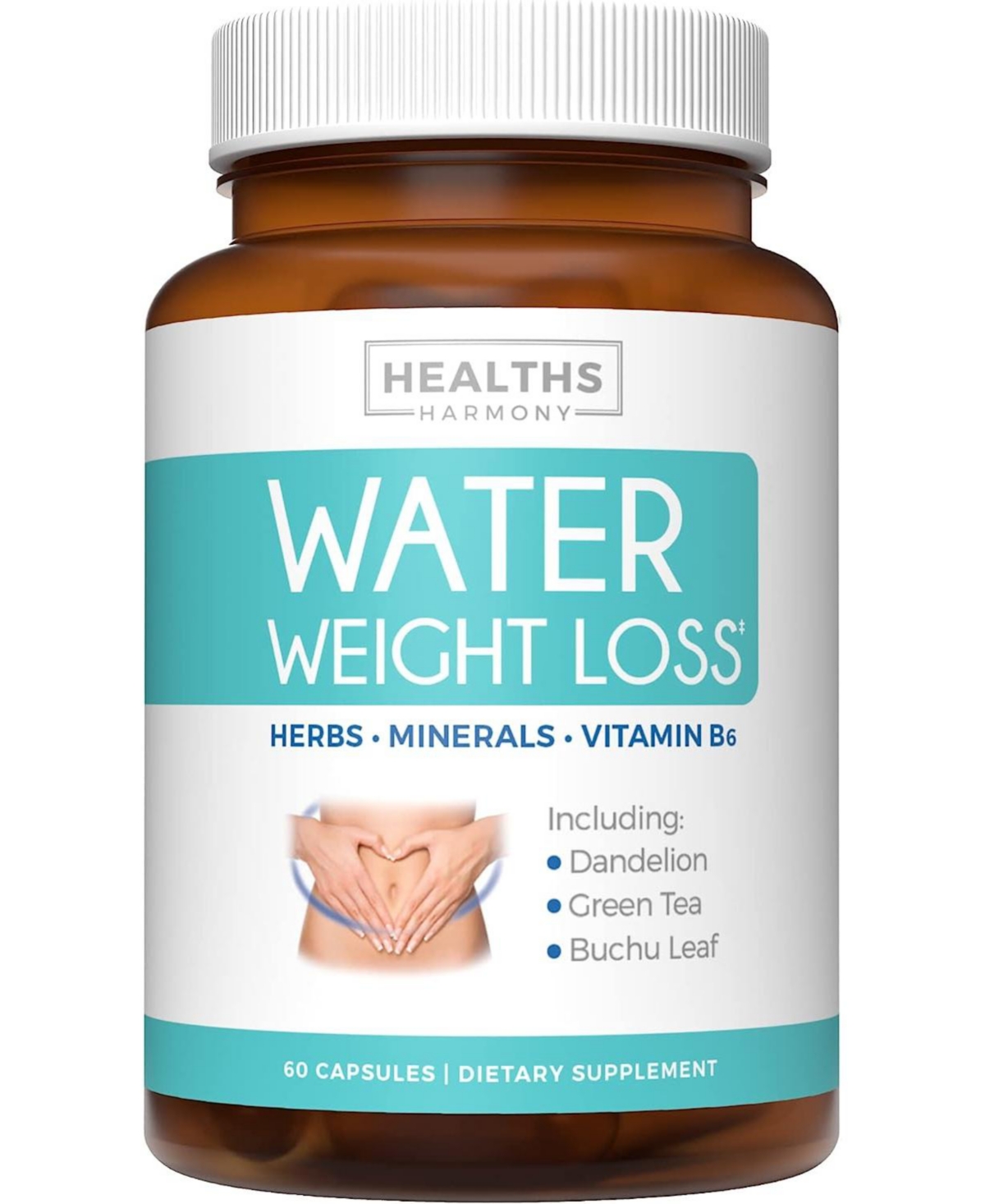 Water Pills - Natural Diuretic: Helps Relieve Bloating, Swelling & Water Retention for Water Weight Loss - Dandelion, Potassium, & Green Tea Herbal Re