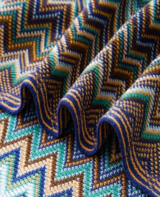 Lifestyle Colorful Chevron Bohemian Knit Throw, 51" x 80"