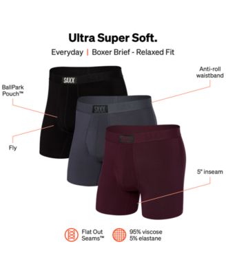 Men's Ultra Super Soft Relaxed Fit Boxer Briefs – 3PK