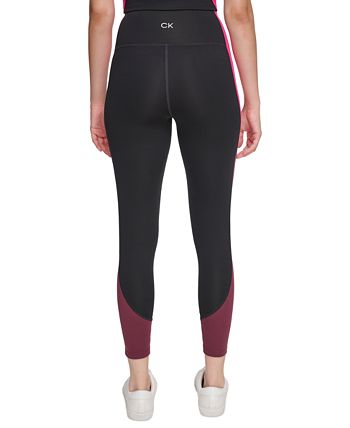 Calvin Klein Performance Womens Colorblocked Logo High-Waist Leggings (XS,  Pink)