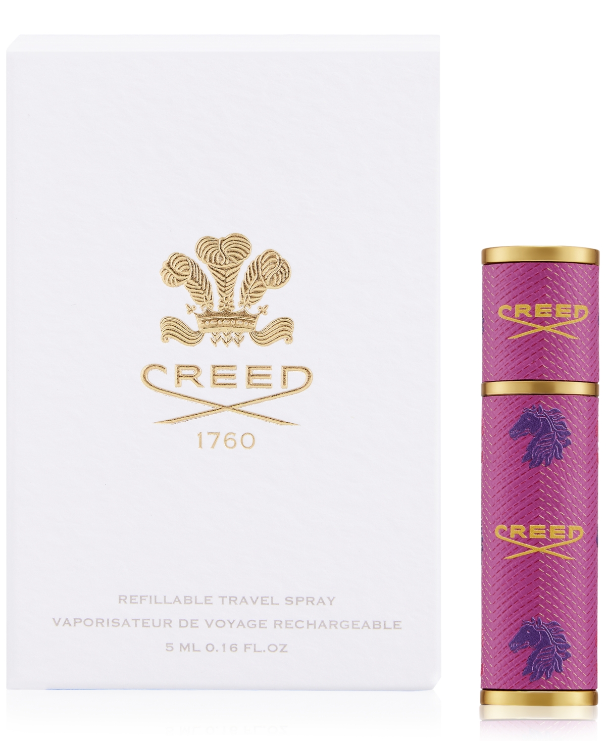 Shop Creed Leather Refillable Travel Atomizer Pink, 0.16 Oz. In No Color