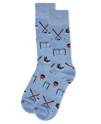 Men's Hockey Loving Rayon from Bamboo Blend Novelty Crew Socks