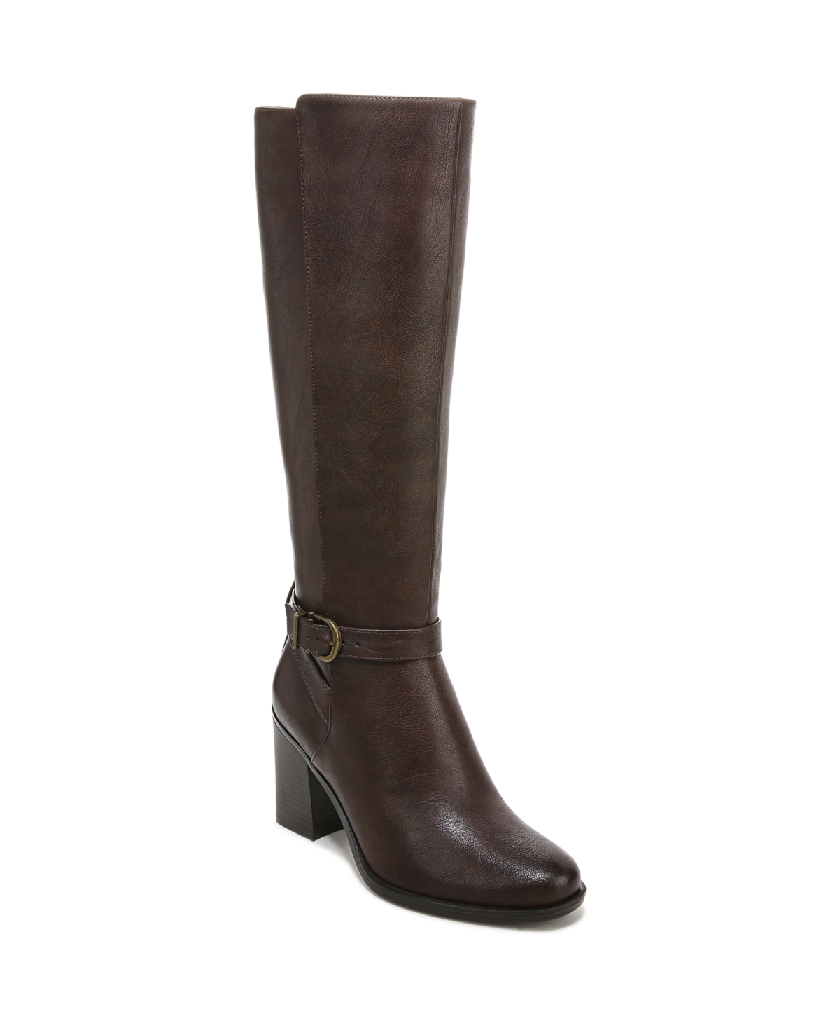 Shop Naturalizer Joslynn Narrow Calf High Shaft Boots In Dark Brown Faux Leather