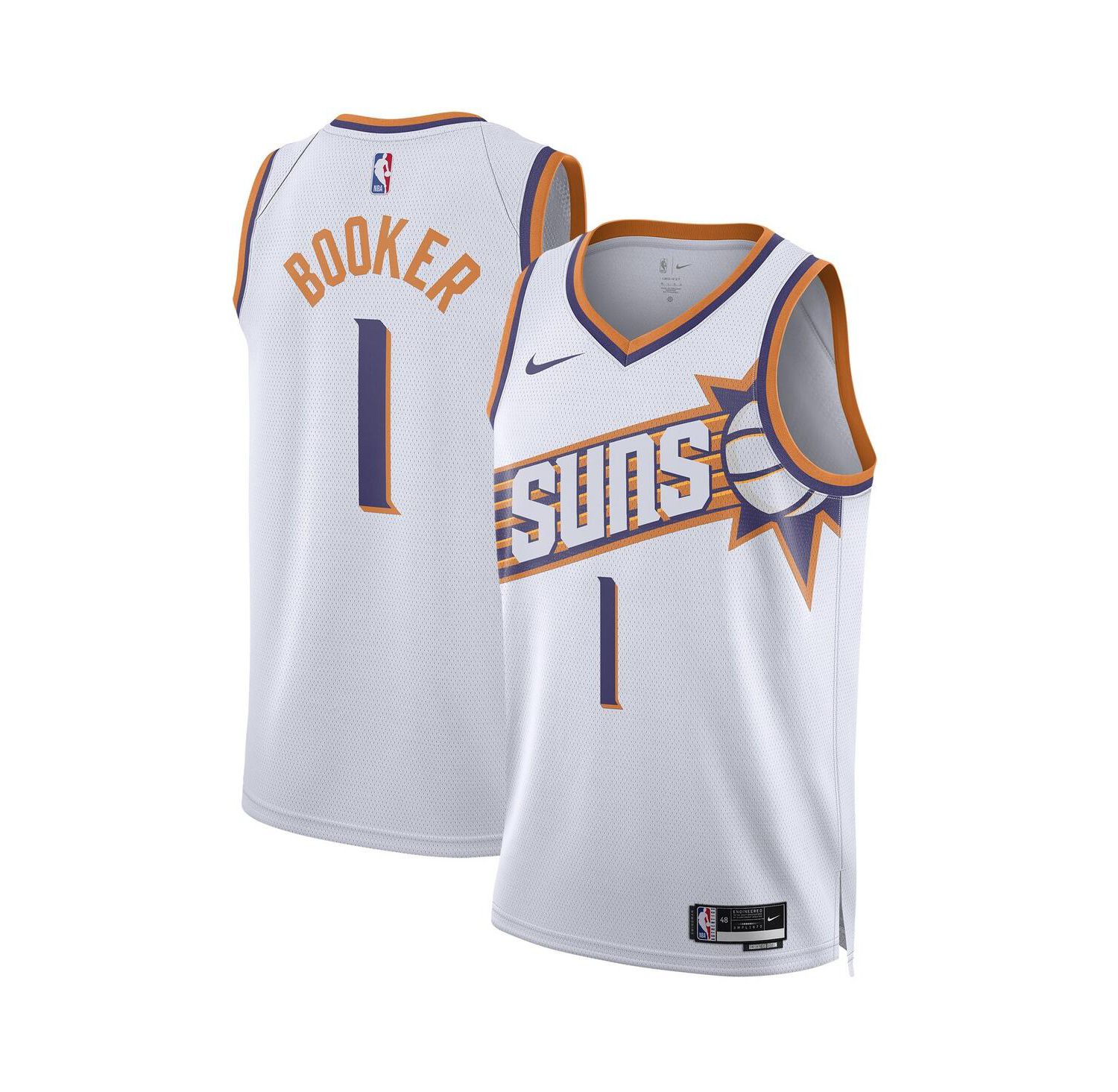 Men's and Women's Devin Booker White Phoenix Suns Swingman Jersey - Association Edition