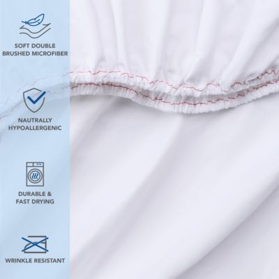 Arkwright Bulk Fitted Microfiber Sheets - (6 Pack) Color-Coded Hem Threads Bedding Essentials Supplies for Hosts of Hotel, Motel, or Rental Properties, Color Options, Full