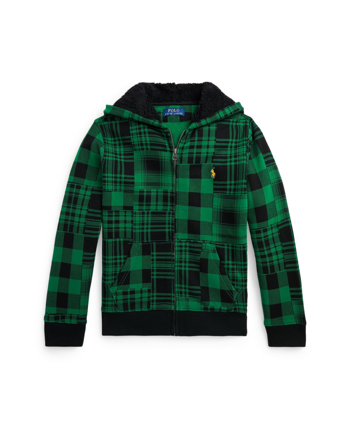 Plaid polo hoodie discount