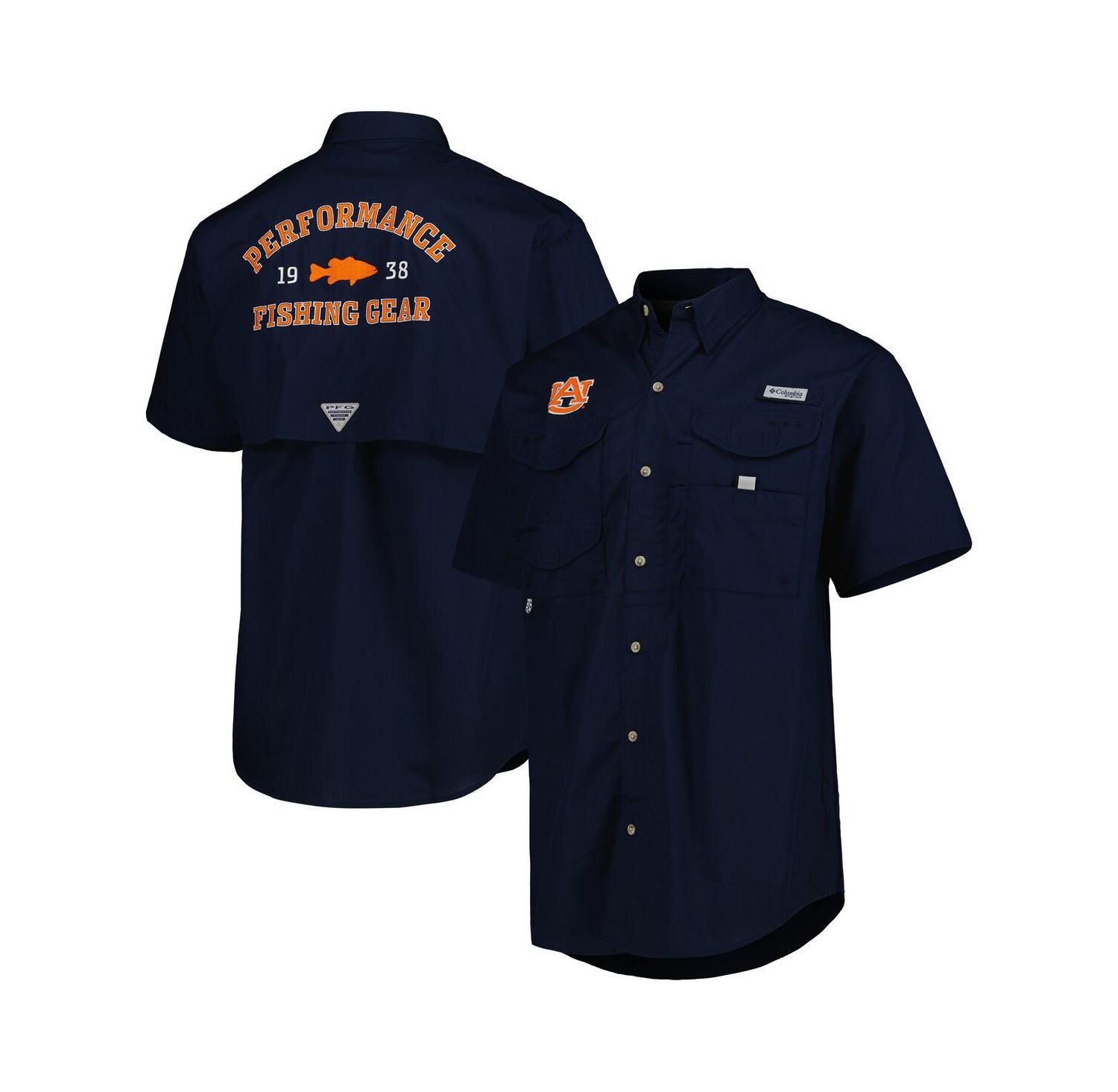 Men's Navy Auburn Tigers Bonehead Button-Up Shirt
