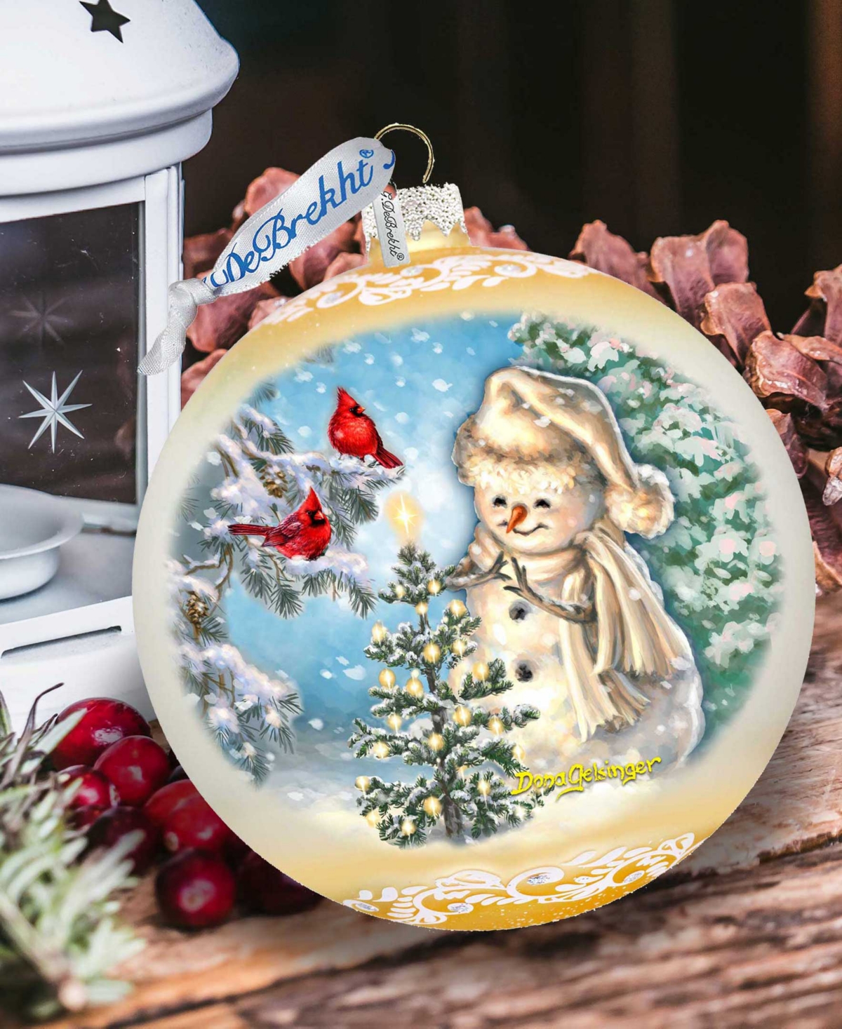 Designocracy Glowing Snowman Large Mercury Glass Collectible Ornaments D. Gelsinger In Multi Color