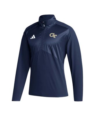 Men's Navy Georgia Tech Yellow Jackets Sideline AEROREADY Raglan Sleeve Quarter-Zip Jacket