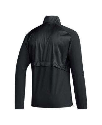 Men's Black Miami Hurricanes Sideline AEROREADY Raglan Sleeve Quarter-Zip Jacket