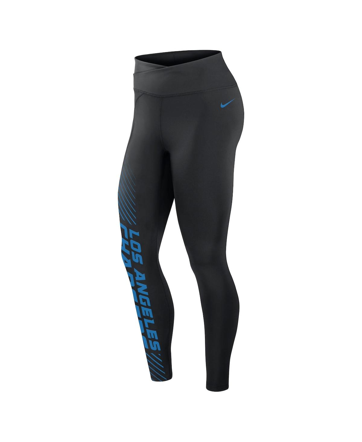 Women's NikeLos Angeles Chargers Yard Line Crossover Leggings - Black