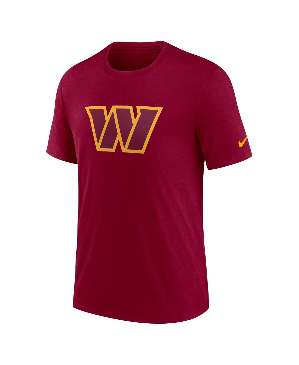 Shop Nike Men's  Burgundy Washington Commanders Rewind Logo Tri-blend T-shirt