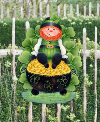 Holiday Wooden Wall Decor Door Decor Lepricon's Pot Full of Gold J. Mills-Price