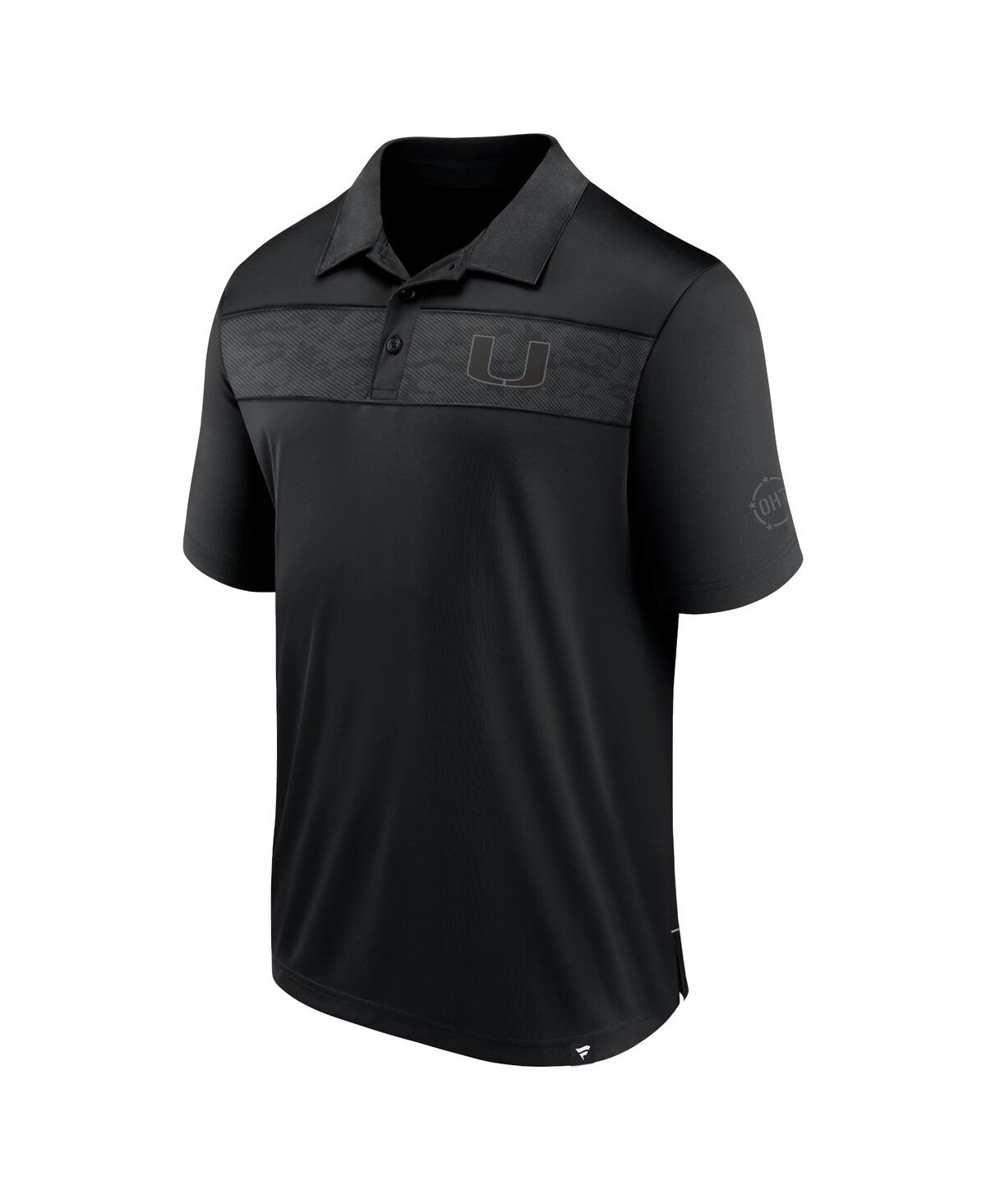 Shop Fanatics Men's  Black Miami Hurricanes Oht Military-inspired Appreciation Polo Shirt