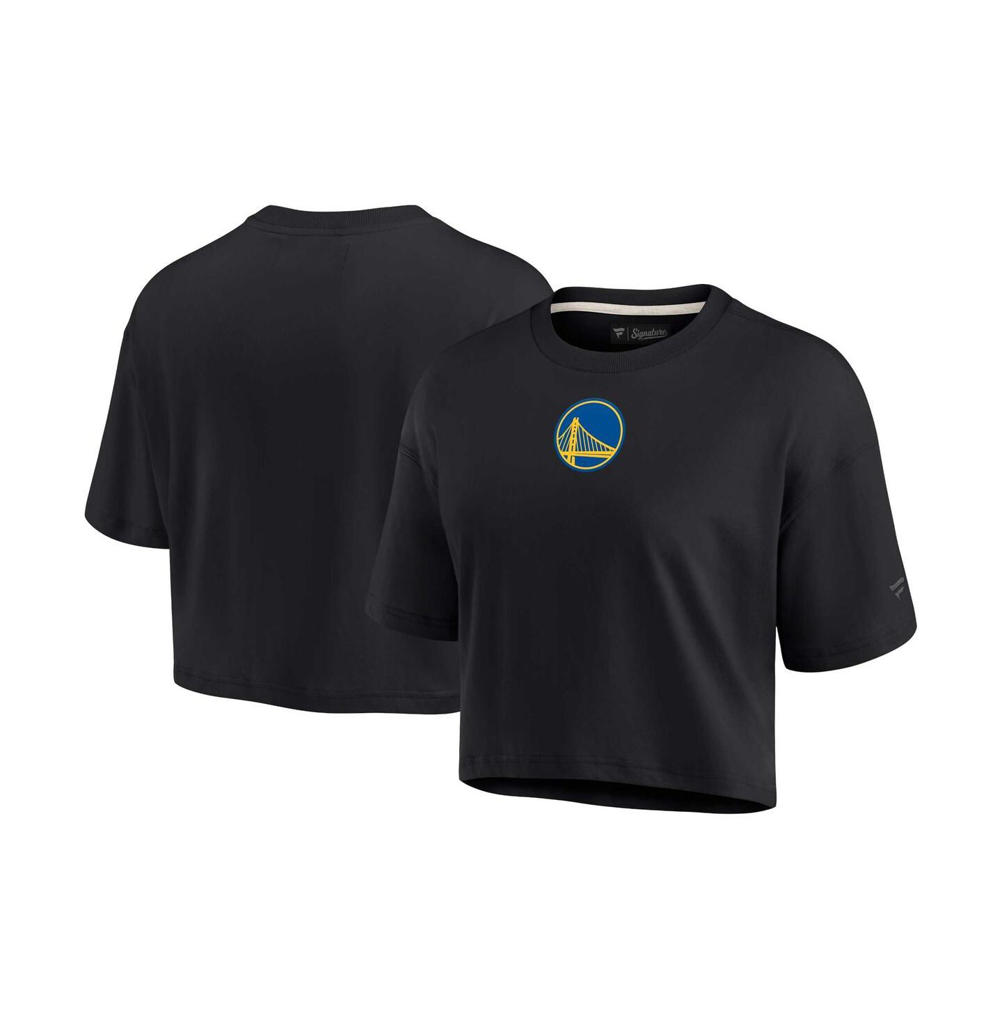 Женская футболка Fanatics Signature Black Golden State Warriors Super Soft Boxy Cropped — фото 2