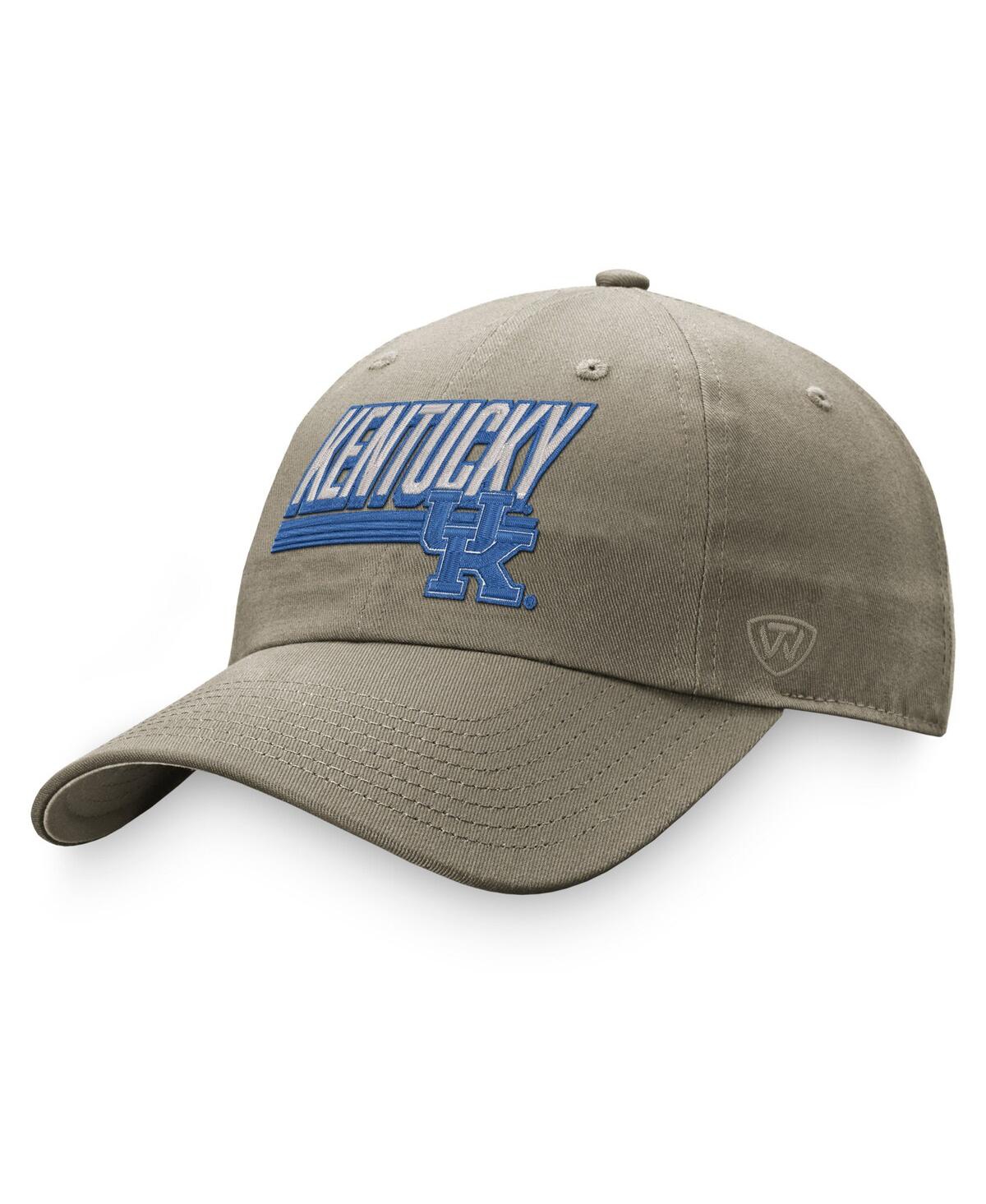 Men's Top of the World Khaki Kentucky Wildcats Slice Adjustable Hat - Khaki