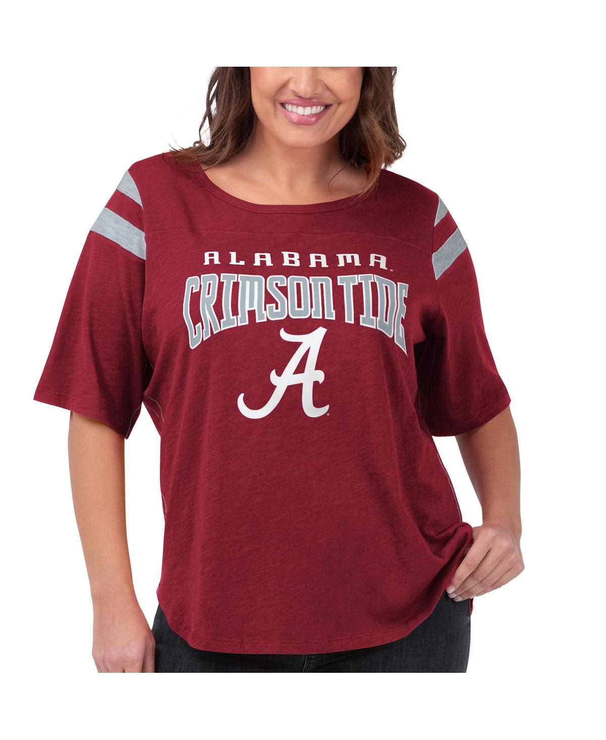 Women's G-iii 4Her by Carl Banks Crimson Alabama Crimson Tide Plus Size Linebacker Half-Sleeve T-shirt - Crimson