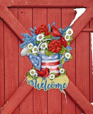 Holiday Wooden Door Decor Wall Decor American Watering Can S. Winget