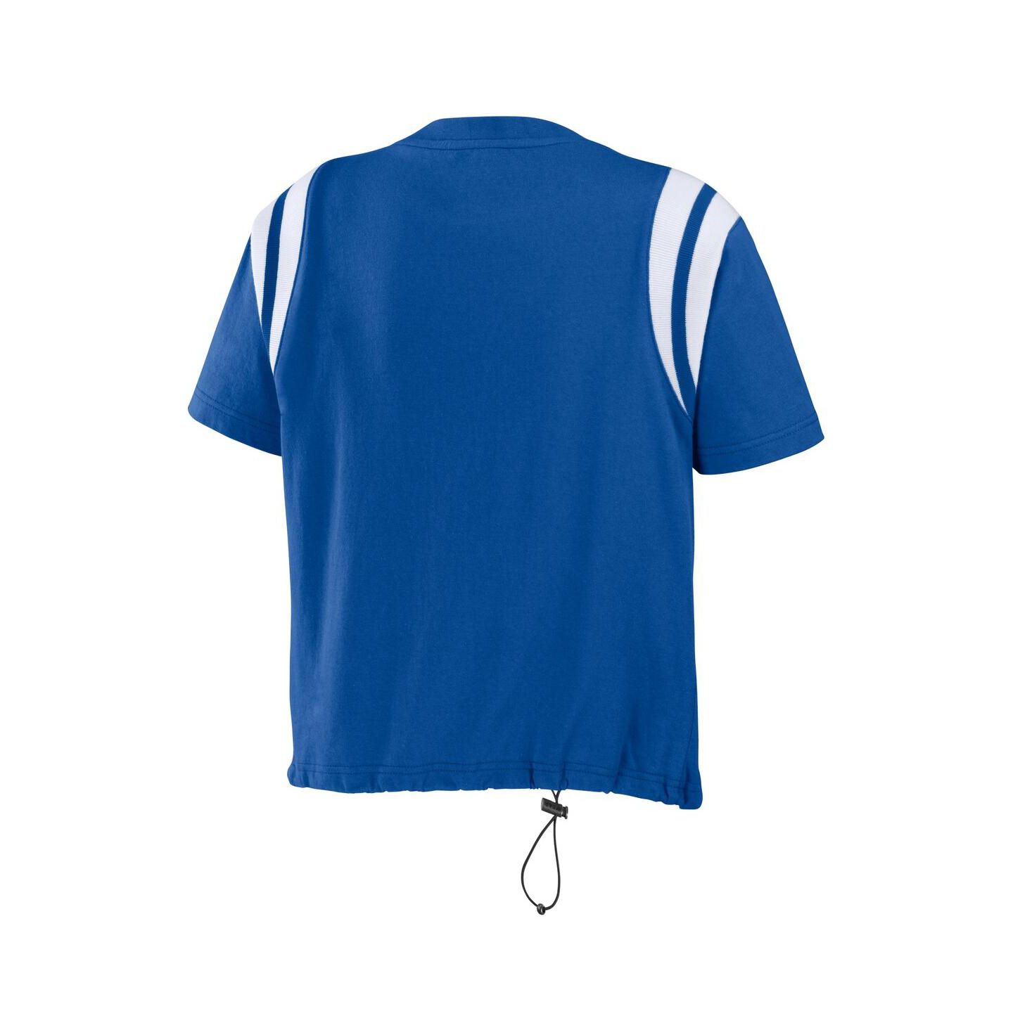 Женская футболка WEAR by Erin Andrews Royal Los Angeles Dodgers Cinched Colorblock — фото 3