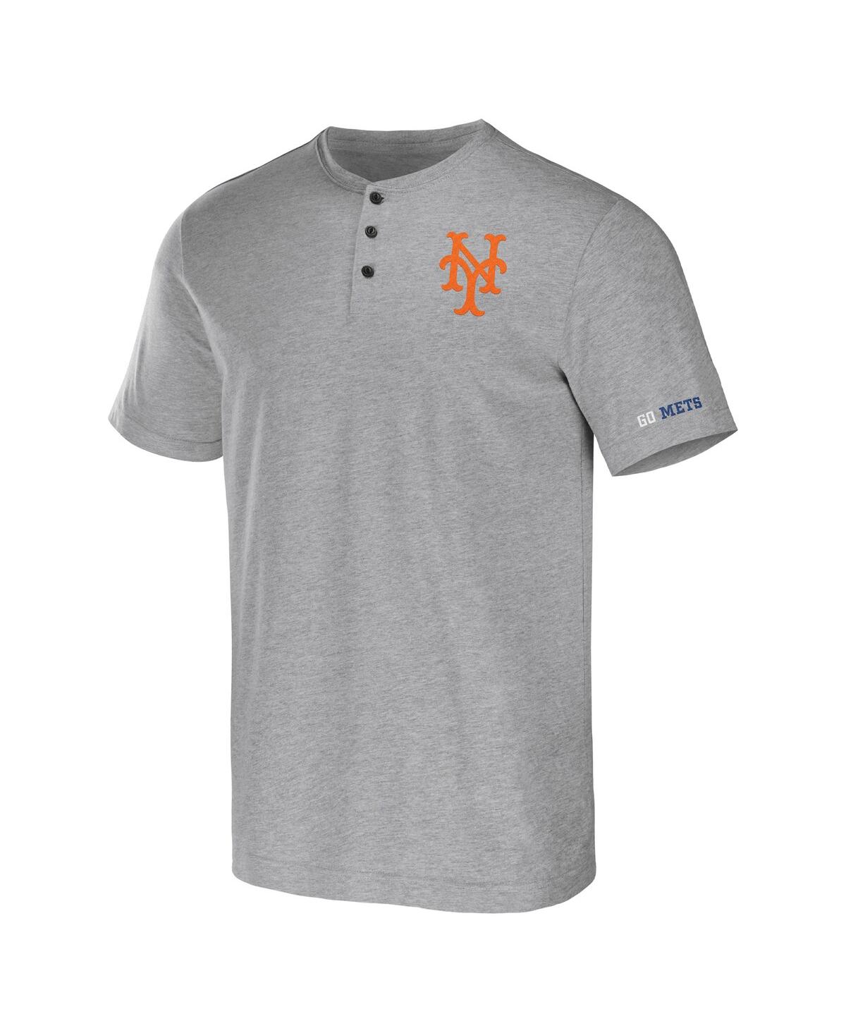 Fanatics Men's Darius Rucker Collection By  Heather Gray New York Mets Henley T-shirt In Heather Gray