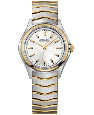 Ebel - Women's Swiss Wave 18k Gold-Plated and Stainless Steel Bracelet Watch 30mm 1216195