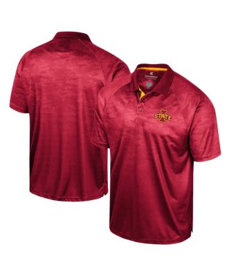 Men's Cardinal Iowa State Cyclones Honeycomb Raglan Polo Shirt