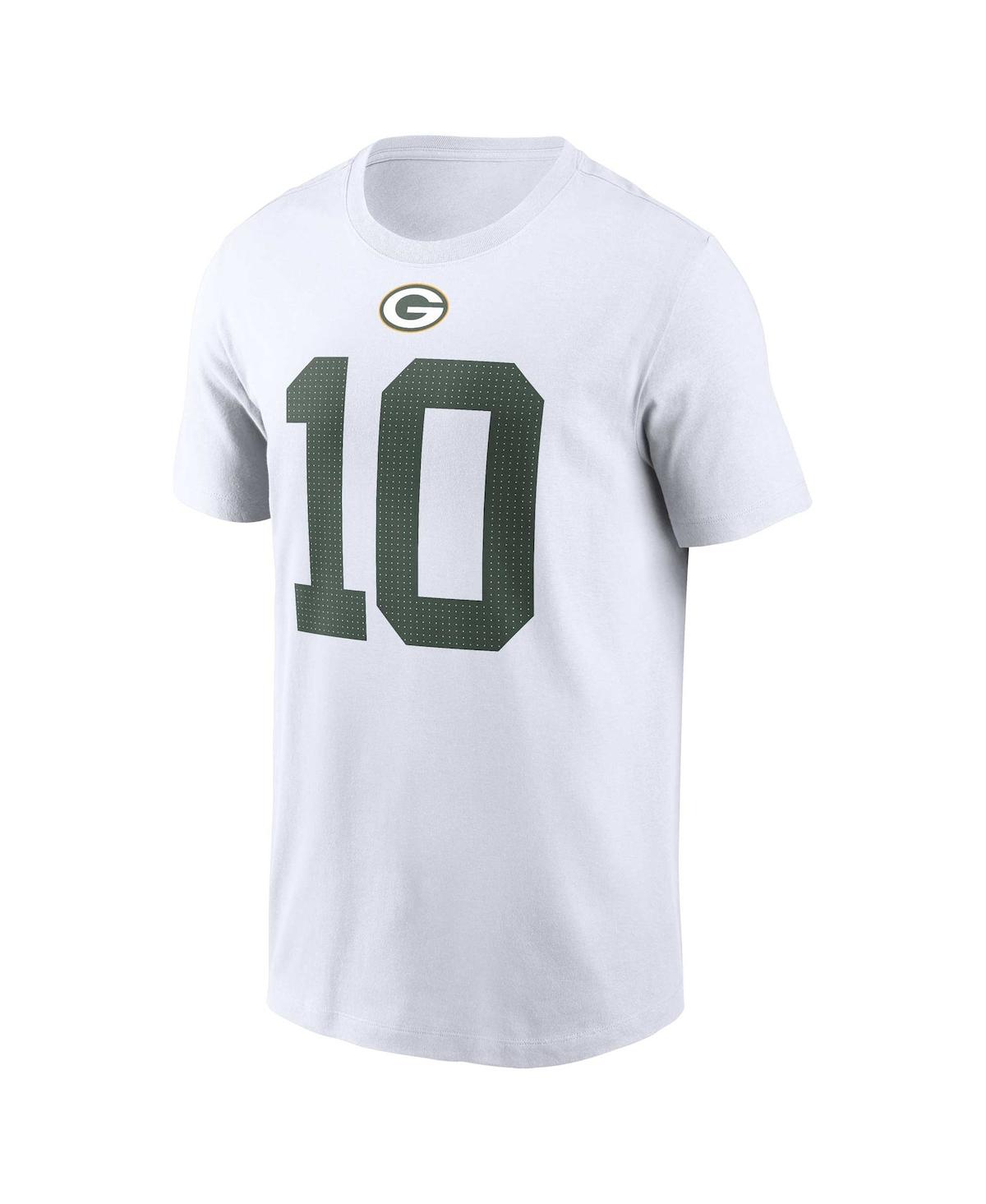 Nike Men's  Jordan Love White Green Bay Packers Player Name And Number T-shirt In White