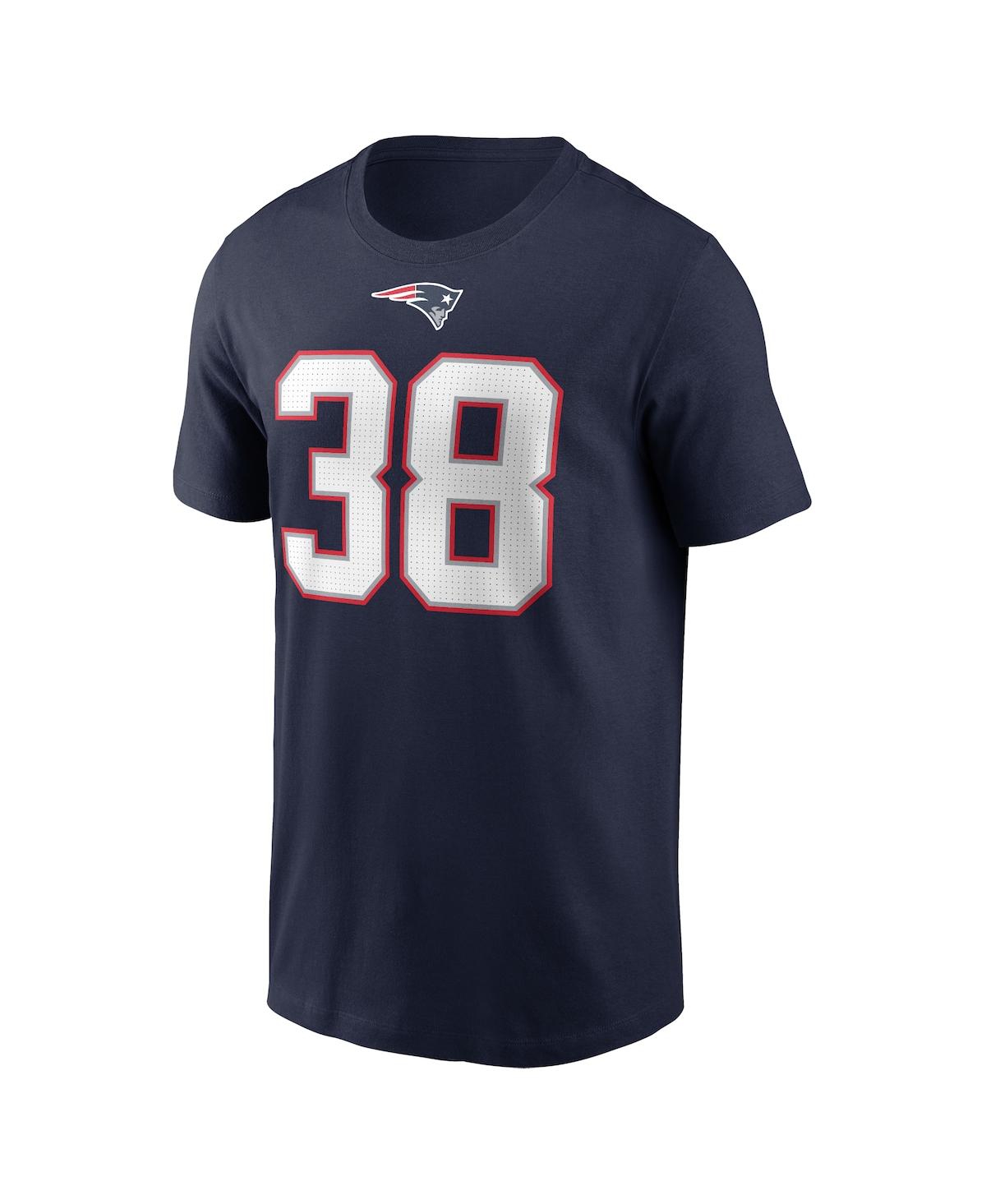 Men's Nike Rhamondre StevensonNew England Patriots Player Name and Number T-shirt - Navy