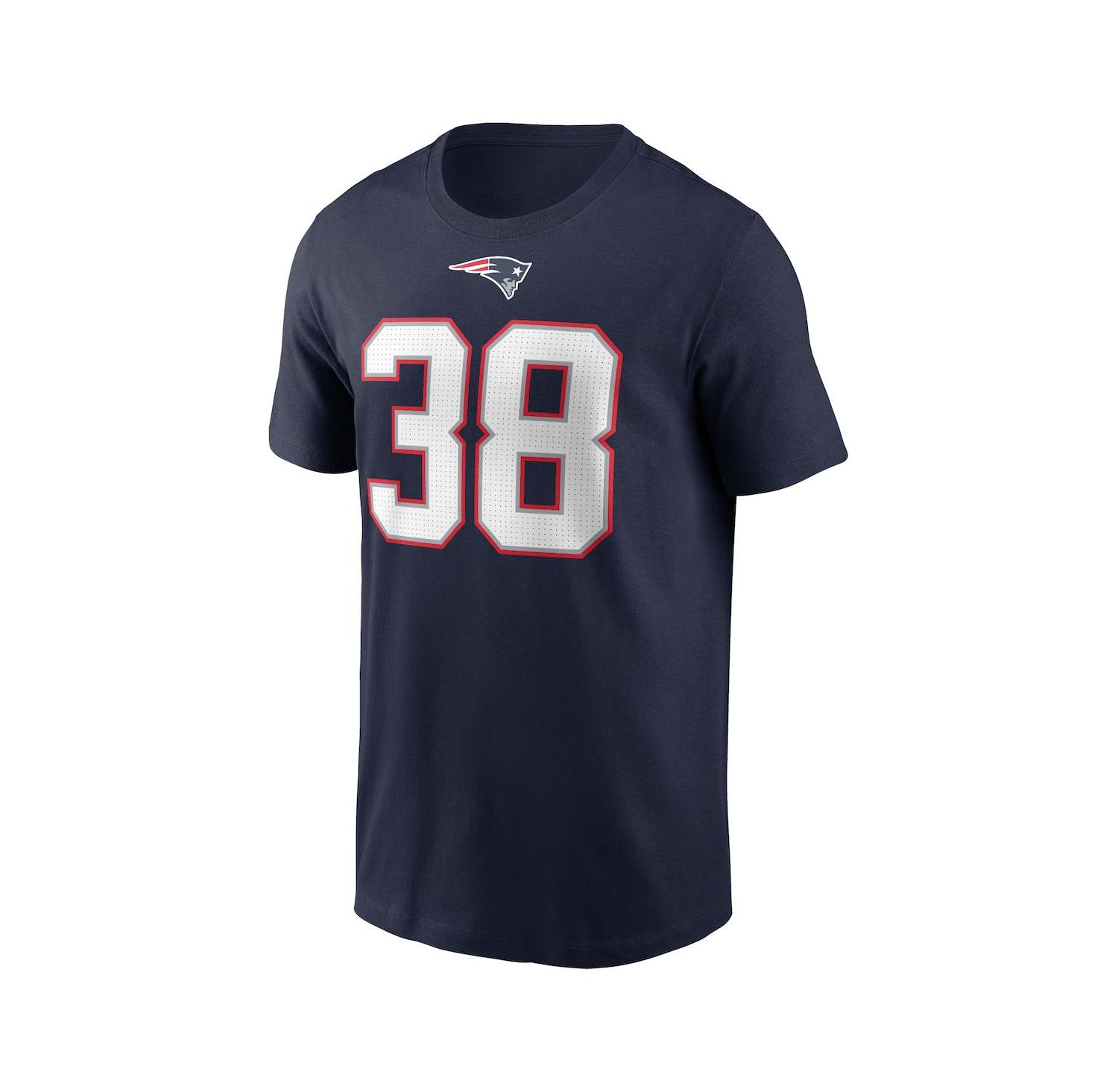 Men's Rhamondre Stevenson Navy New England Patriots Player Name and Number T-shirt