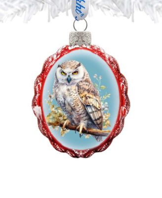 Owl Keepsake Christmas Mercury Glass Ornaments G. DeBrekht