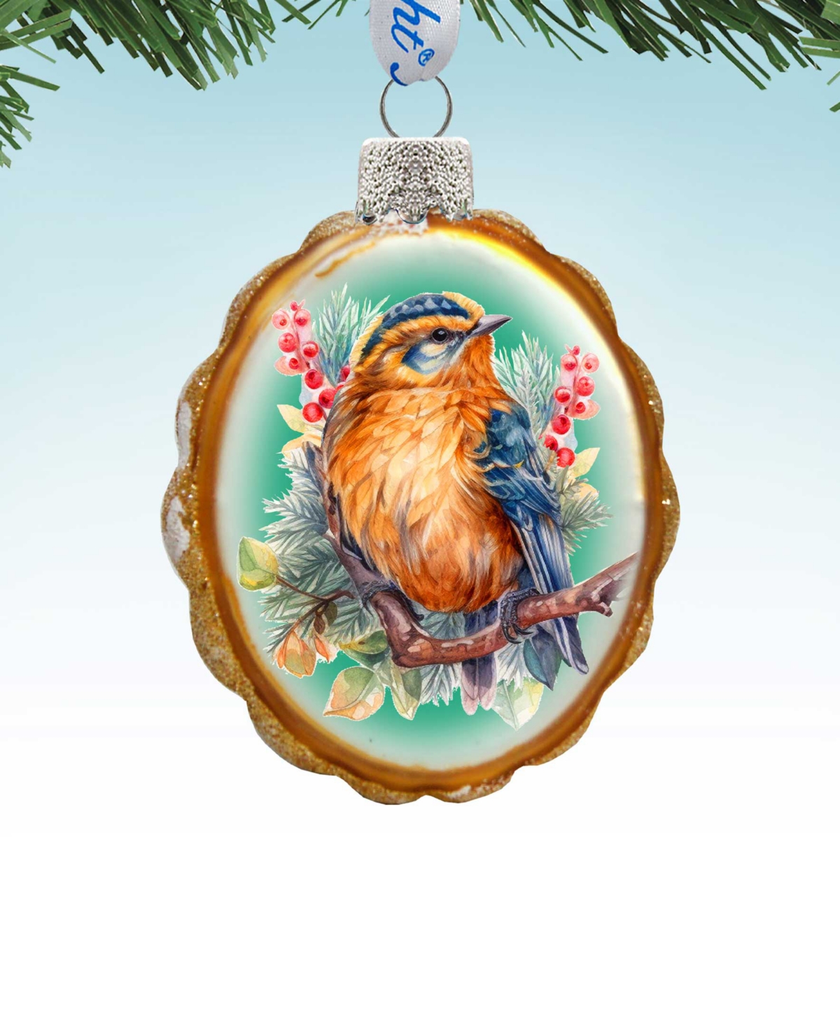 Designocracy Songbird Keepsake Holiday Mercury Glass Ornaments G. Debrekht In Multi Color