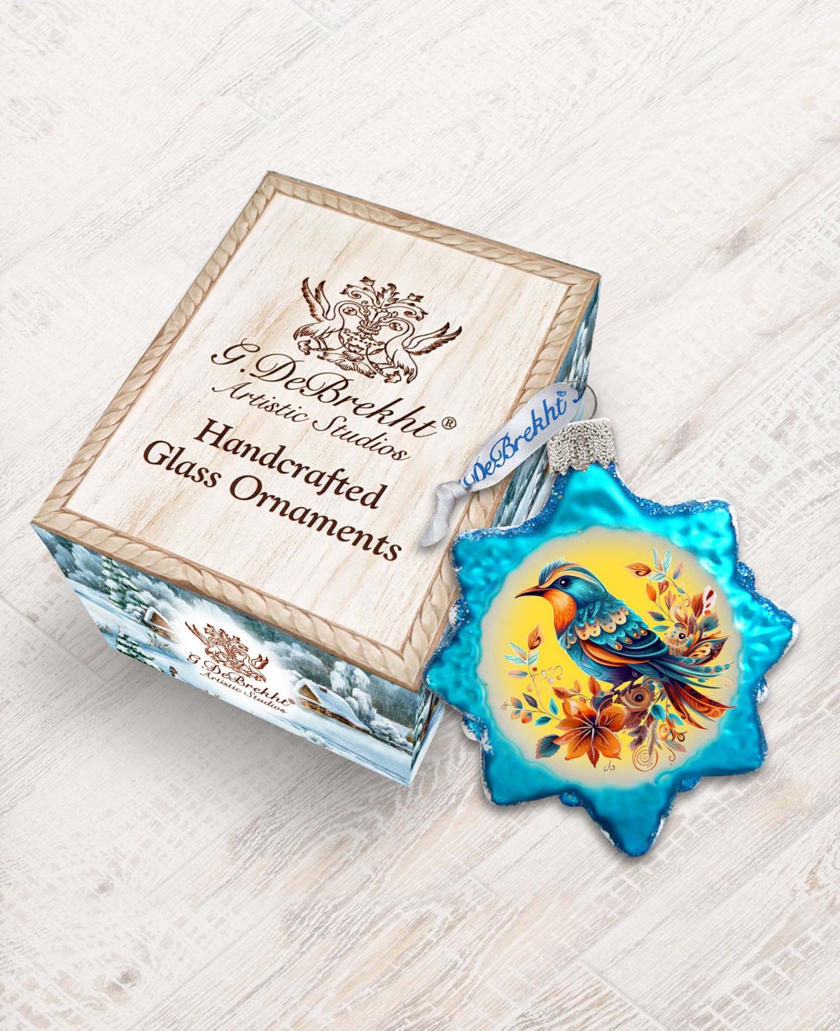 Designocracy Sparrow Keepsake Mercury Christmas Glass Ornaments G. Debrekht In Multi Color