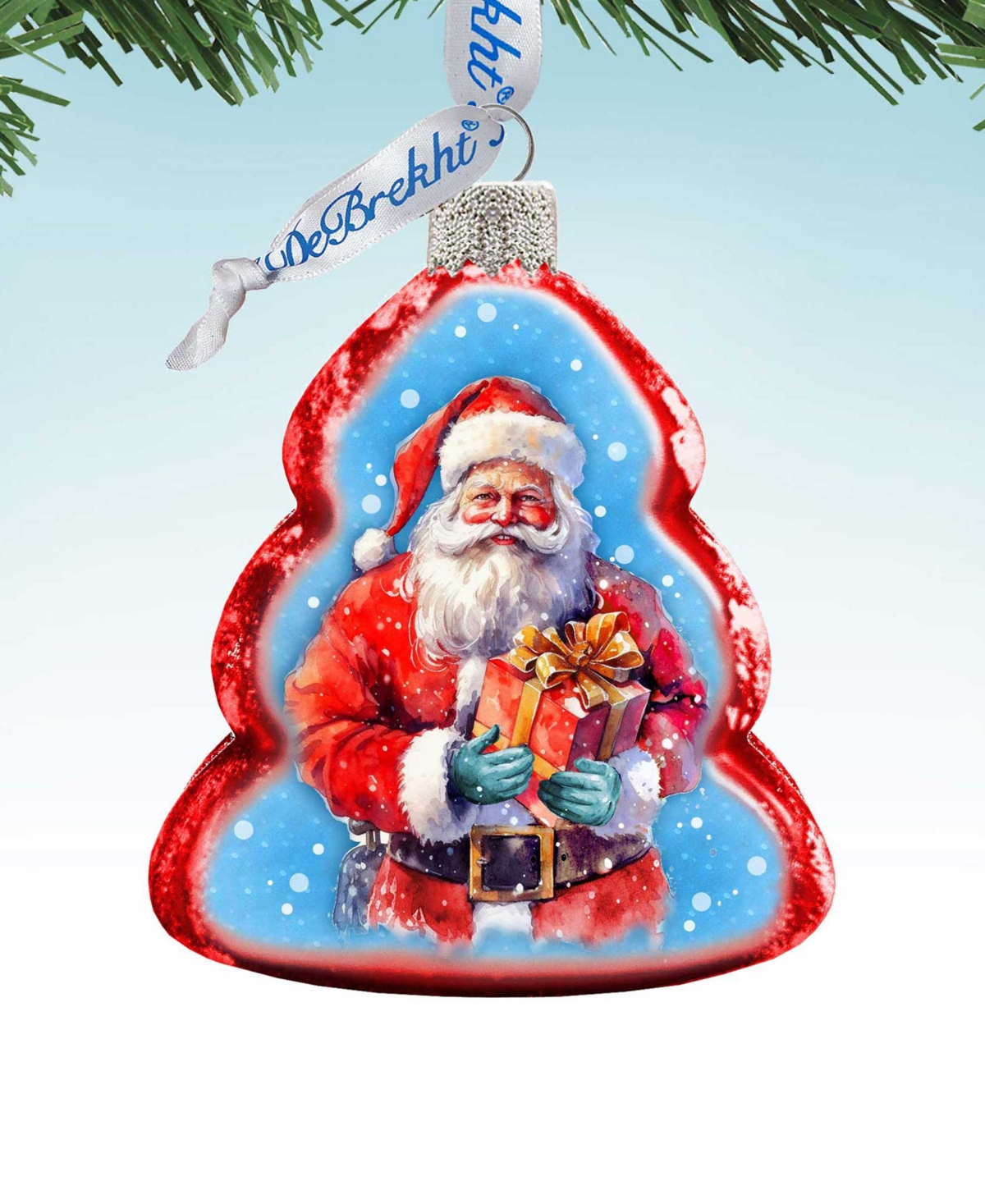 Shop Designocracy Santa's Gift Keepsake Holiday Mercury Glass Ornaments G. Debrekht In Multi Color