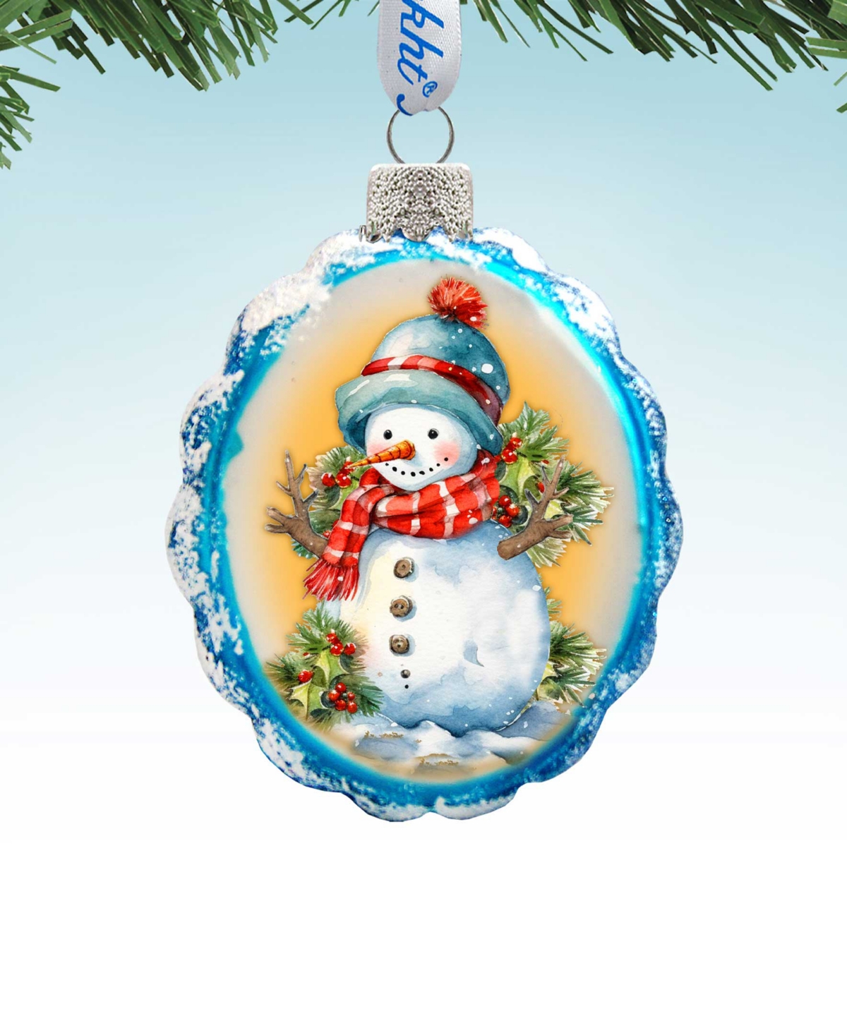 Shop Designocracy Snowman's Gift Keepsake Mercury Christmas Glass Ornaments G. Debrekht In Multi Color