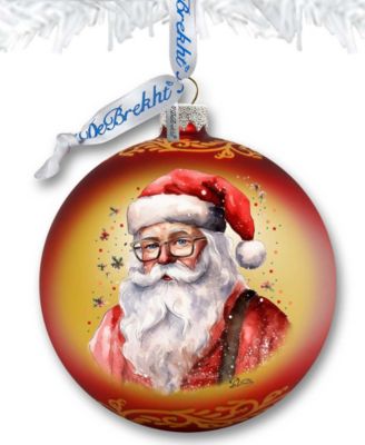 Jolly Santa Claus Ball Holiday Mercury Glass Ornaments G. DeBrekht