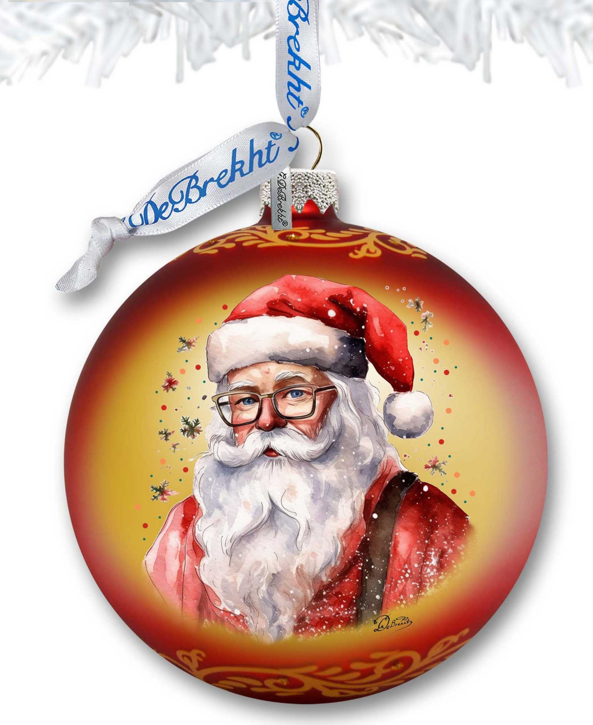 Designocracy Jolly Santa Claus Ball Holiday Mercury Glass Ornaments G. Debrekht In Multi Color