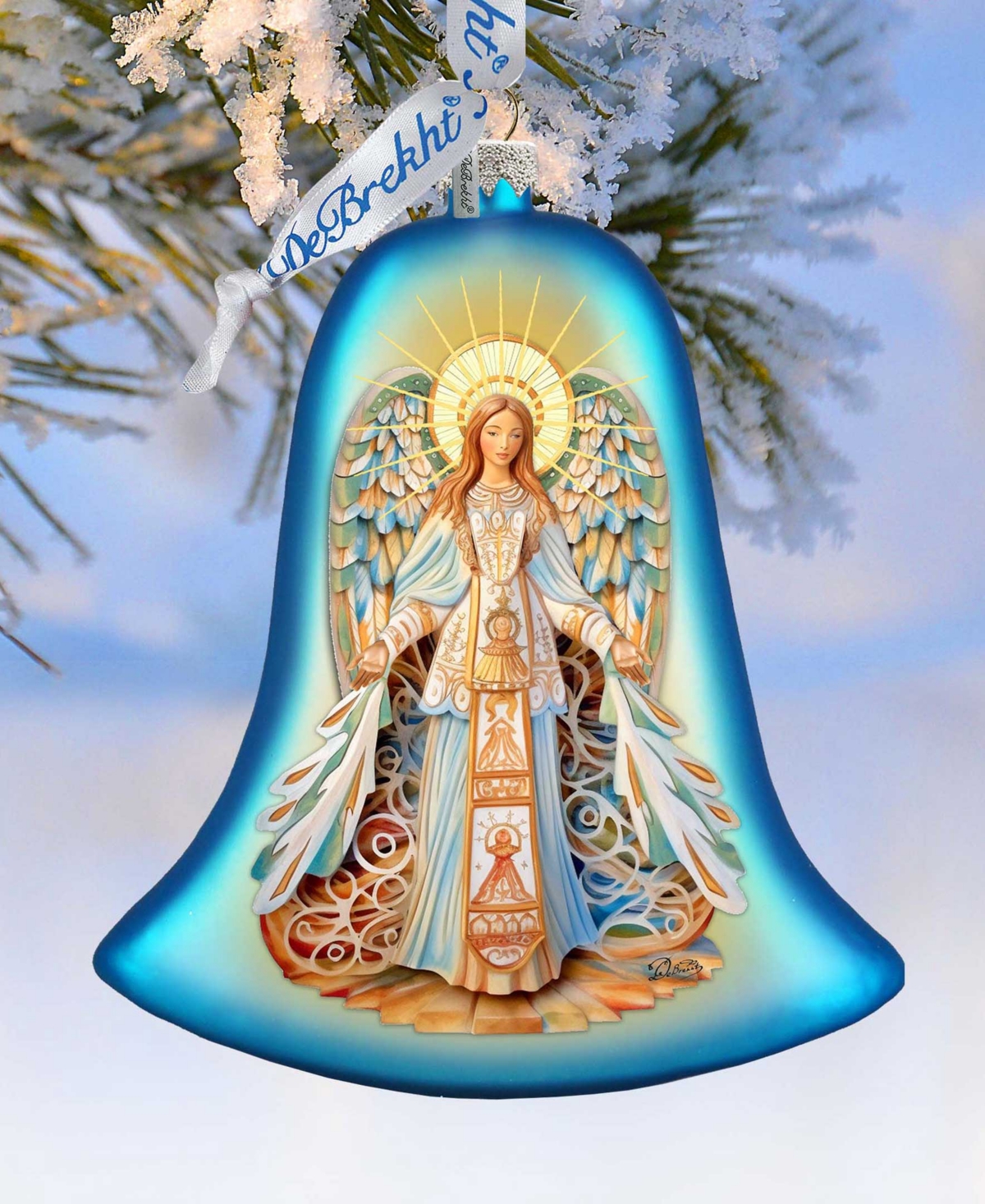 Designocracy Light-bearing Angel Bell Christmas Mercury Glass Ornaments G. Debrekht In Multi Color