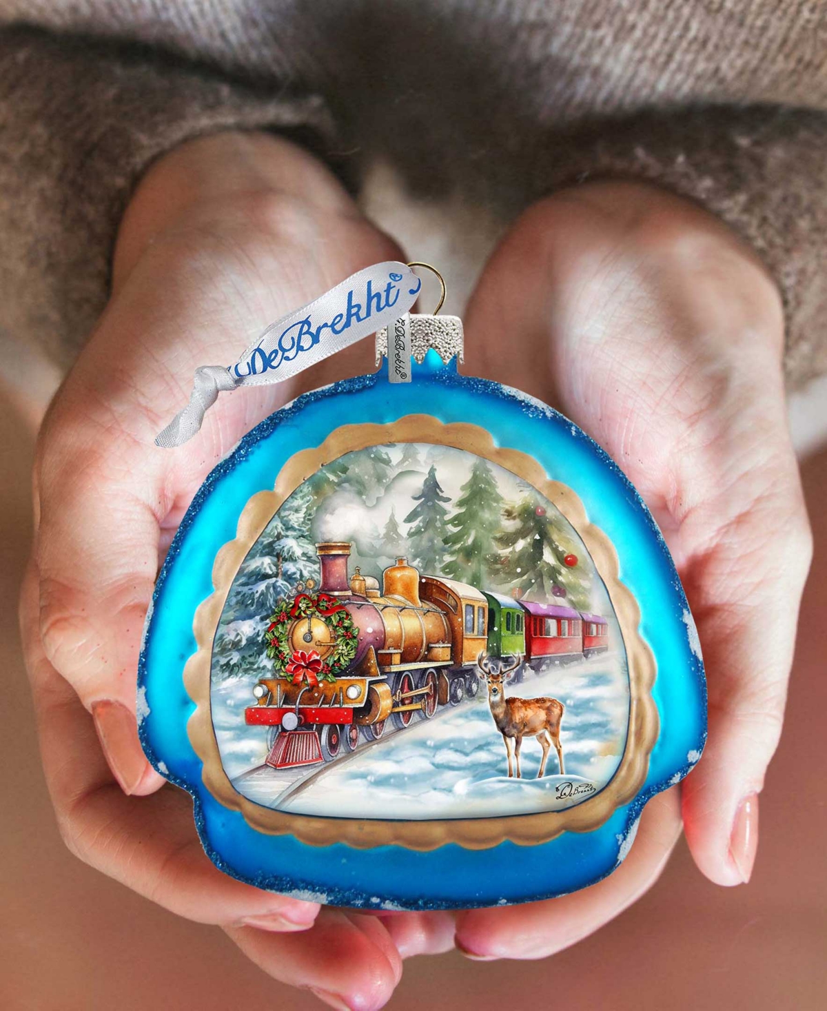 Designocracy Polar Express Rainbow Christmas Mercury Glass Ornaments G. Debrekht In Multi Color