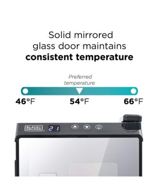 BLACK+DECKER Thermoelectric 12-Bottle LED Display Mirror Door Wine Cellar