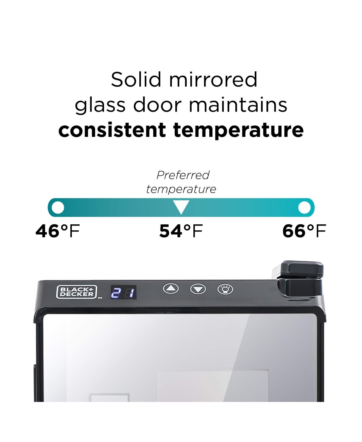 & Decker 12 Bottle Capacity Wine CellarMirror Door - Black