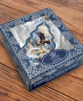 The Land of the Free-American Eagle Tree Glass Christmas Ornaments G. DeBrekht