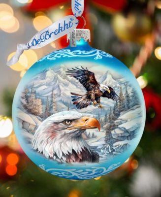 The Land of the Free-American Eagle Ball Christmas Glass Ornaments G. DeBrekht