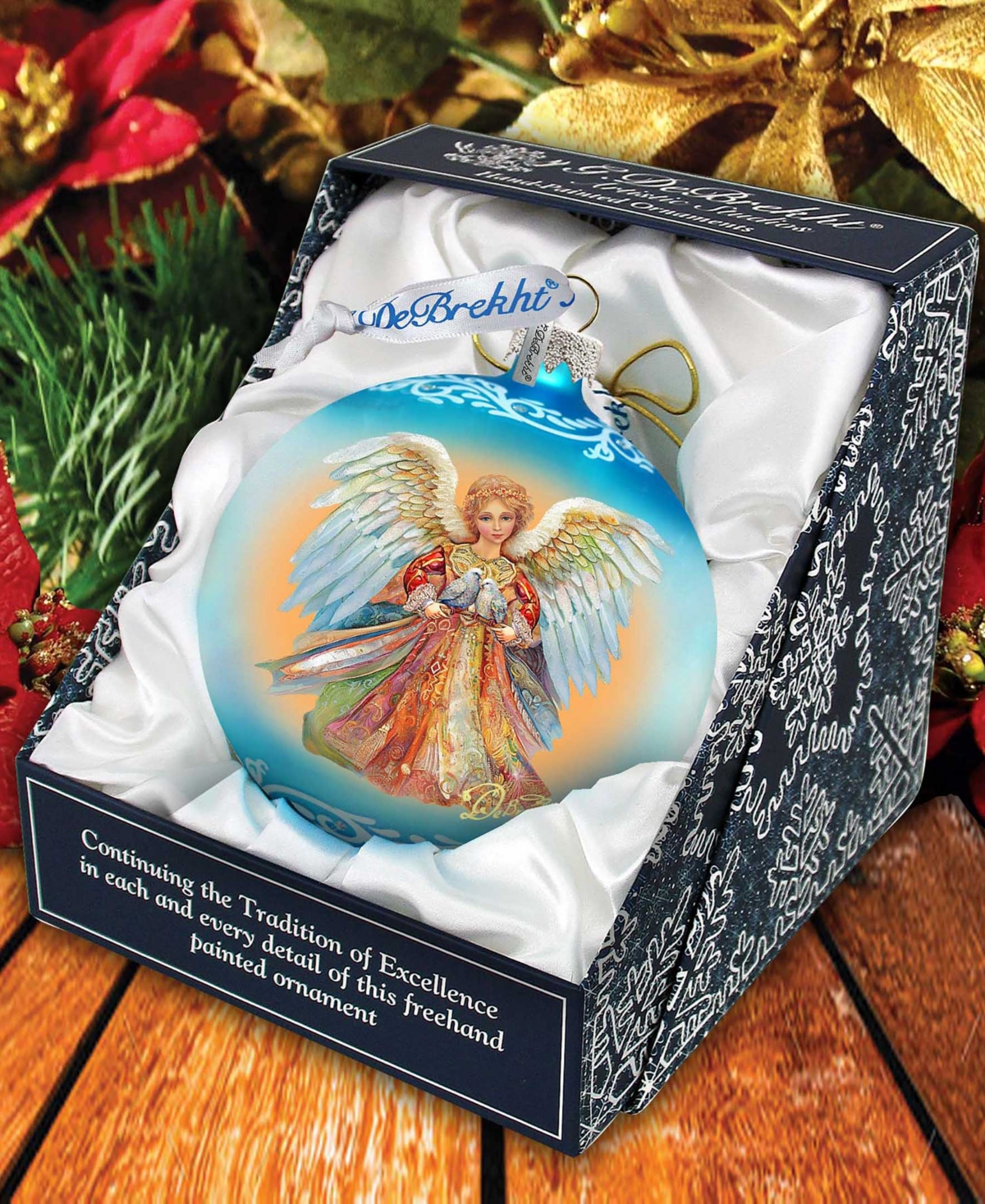 Designocracy Angel Ball Mercury Glass Christmas Ornaments G. Debrekht In Multi Color