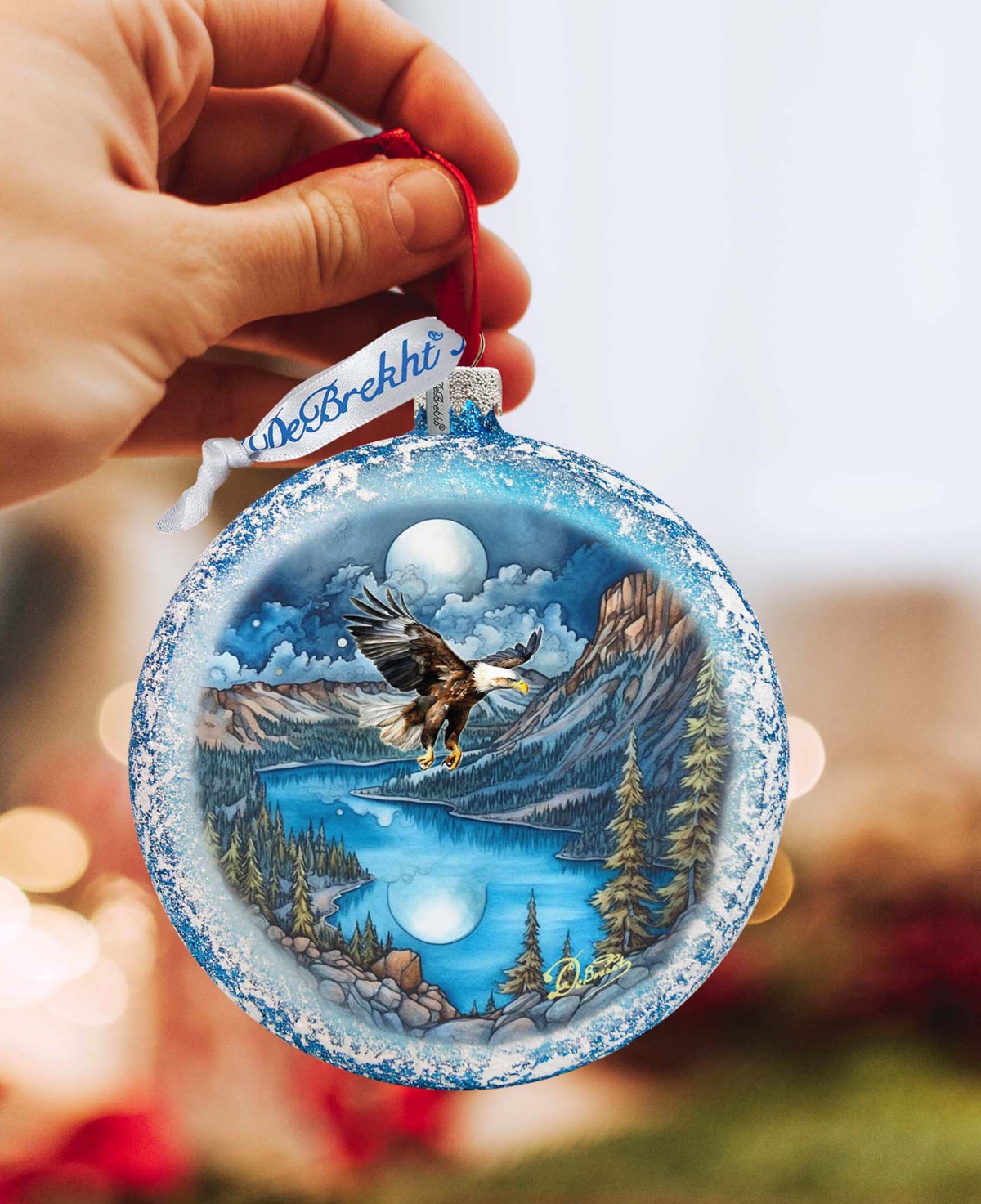 Designocracy Flying Eagle Mercury Glass Christmas Ornaments G. Debrekht In Multi Color