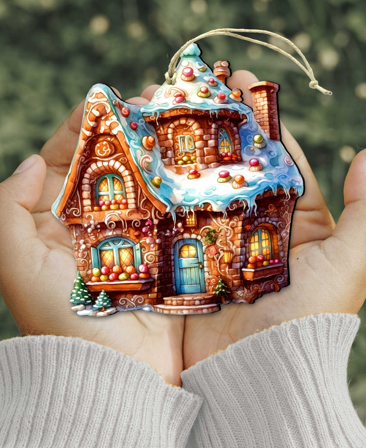 Shop Designocracy Gingerbread House Christmas Wooden Ornaments Holiday Decor G. Debrekht In Multi Color