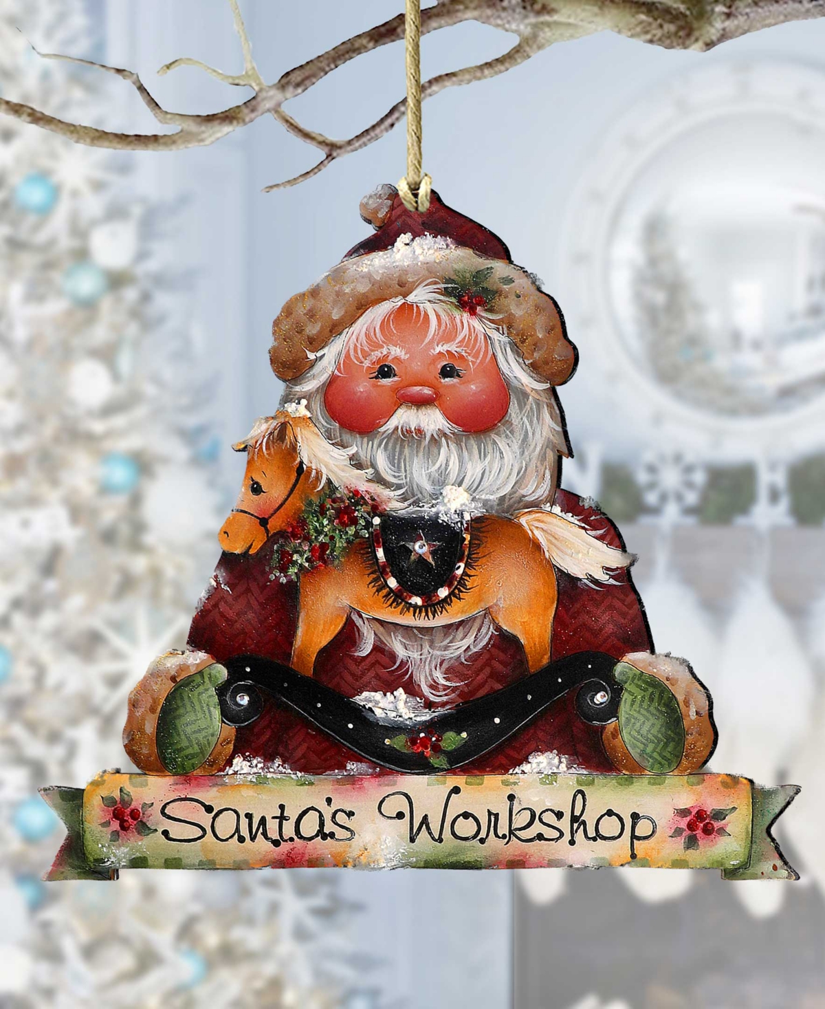 Designocracy Santa's Workshop Christmas Wooden Ornaments Holiday Decor J. Mills-price In Multi Color