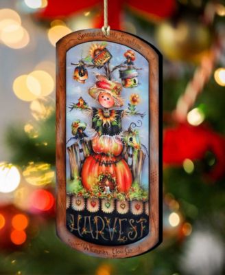 Holiday Wooden Ornaments Harvest Pumpkin Scarecrow Home Decor J. Mills-Price